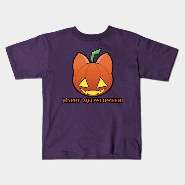 Happy Meowloween! Kids T-Shirt by RD Doodles